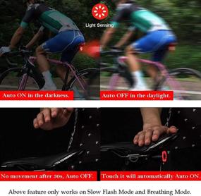 img 1 attached to 🚲 Keni Smart Bike Tail Light with Brake Sensing, Ultra Bright LED Warning Flashlight, USB Rechargeable, Auto On/Off Sensor, IPX6 Waterproof, Cycling Safety Back Taillight Accessories