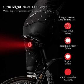 img 3 attached to 🚲 Keni Smart Bike Tail Light with Brake Sensing, Ultra Bright LED Warning Flashlight, USB Rechargeable, Auto On/Off Sensor, IPX6 Waterproof, Cycling Safety Back Taillight Accessories