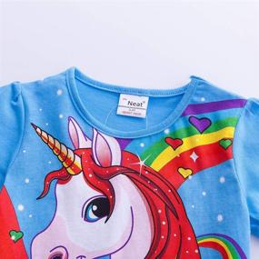 img 1 attached to 🌈 Fun and Vibrant: JUXINSU Toddler Rainbow Cartoon SH6219 Fuchsia Girls' Dress Collection