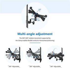 img 2 attached to 📱 Neewer Tablet Holder Mount: Adjustable 7-14 inches with 360° Swivel Clamp, Ideal for Microphone Stand - Compatible with iPad, iPad Pro, Google Nexus, Samsung Galaxy