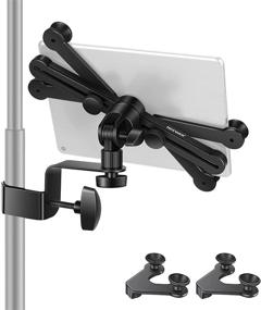 img 4 attached to 📱 Neewer Tablet Holder Mount: Adjustable 7-14 inches with 360° Swivel Clamp, Ideal for Microphone Stand - Compatible with iPad, iPad Pro, Google Nexus, Samsung Galaxy