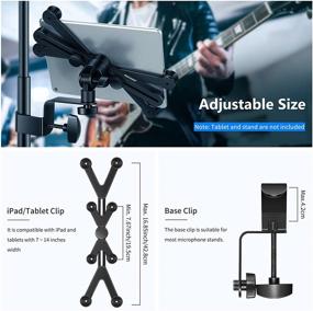 img 1 attached to 📱 Neewer Tablet Holder Mount: Adjustable 7-14 inches with 360° Swivel Clamp, Ideal for Microphone Stand - Compatible with iPad, iPad Pro, Google Nexus, Samsung Galaxy