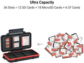 img 3 attached to 💾 Коробка для карт памяти PROfezzion на 36 слотов для карт SD, SDXC, SDHC, Micro SD, TF, CF и Cfast - дизайн, устойчивый к воде и ударам, с резиновым внутренним слоем (черный)