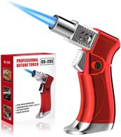 🔥 zebre butane torch lighter mini, windproof refillable butane fuel torch lighter for cooking grill bbq candle camping outdoor home (red)" (butane gas not included) logo
