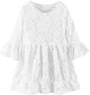 👗 littlespring girls lace dress with flare sleeves, perfect for wedding parties logo