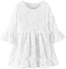 img 4 attached to 👗 LittleSpring Girls Lace Dress with Flare Sleeves, Perfect for Wedding Parties