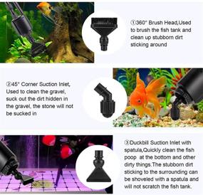 img 3 attached to 🐠 Efficient 6-in-1 Electric AQQA Aquarium Gravel Cleaner Siphon Kit, 110V/20W 320GPH: Automatic Vacuum Water Changer, Multifunction Wash Sand, Suck The Stool, and Filter Removal