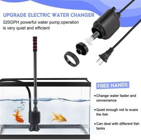 img 1 attached to 🐠 Efficient 6-in-1 Electric AQQA Aquarium Gravel Cleaner Siphon Kit, 110V/20W 320GPH: Automatic Vacuum Water Changer, Multifunction Wash Sand, Suck The Stool, and Filter Removal