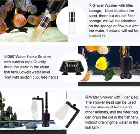 img 2 attached to 🐠 Efficient 6-in-1 Electric AQQA Aquarium Gravel Cleaner Siphon Kit, 110V/20W 320GPH: Automatic Vacuum Water Changer, Multifunction Wash Sand, Suck The Stool, and Filter Removal