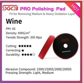 img 3 attached to SGCB Pro 6" RO DA Compounding Pad - Super Heavy Cutting Car Foam Polisher Sponge Pad Flat Hook & Loop Car Buffing Pad for First Compounding, Removing Heavy Scratches, Defects, Imperfections, & Oxidation - Винный цвет