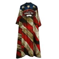 barber pro men's grooming cape with snap closure - professional waterproof hairdressing cape, 64'' x 57'', retro american flag print logo