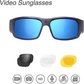 img 3 attached to 🕶️ OhO Sport Video Sunglasses: Full HD 1080P Camera, 16MP Built-In, Polarized UV400 Protection, Interchangeable Lens – No Memory Card Included