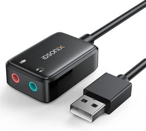 img 4 attached to 🔊 Внешняя звуковая карта iDsonix USB: стереозвуковой адаптер для Windows, Mac, OS, Linux, ПК, ноутбука, стационарного компьютера, PS4 - Подключи и используй, драйверы не требуются