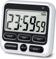 🕒 ktkudy digital kitchen timer: mute/loud alarm, 24-hr clock, count up/down, large display, strong magnet - perfect for kids, teachers, and cooking (black) логотип