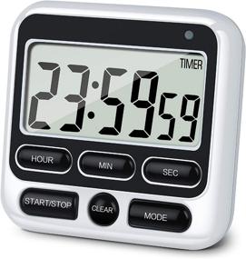 img 4 attached to 🕒 KTKUDY Digital Kitchen Timer: Mute/Loud Alarm, 24-Hr Clock, Count Up/Down, Large Display, Strong Magnet - Perfect for Kids, Teachers, and Cooking (Black)