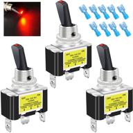 🔴 twidec/3pcs rocker lighted toggle switch with red led illuminated light - 30a 12v dc spst on/off 3pin for car automotive boat logo