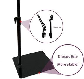 img 1 attached to 📱 Kutatek Height and Angle Adjustable Floor Stand: Perfect for iPad, iPhone, Samsung Galaxy Tablet, Kindle, and More - 360-degree Adjustable Holder for 3.5”~12.9” Devices, Max Height 59” (Black)