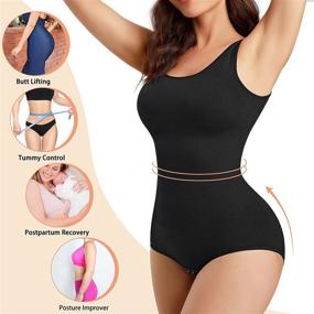 img 2 attached to 🔥 ZOPEUSI Body Shaper: Ultimate Waist Trainer and Tummy Control Bodysuit for Women - Colombianas Fajas, Seamless Design, Round Neck Tank Top