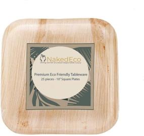 img 4 attached to Naked Eco 10 inch Palm Leaf Plates - Sustainable Alternative to Disposable Bamboo Plates - Compostable, Bio-degradable, and Ecofriendly - Heavy Duty Party Plates (25Pc)