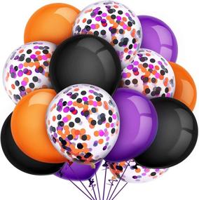 img 4 attached to Halloween Party Essentials: 105-Piece Balloon Set in Spooky Black, Orange, and Purple – Ideal for Decorations, Confetti Fun, and Atmosphere!