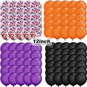 img 3 attached to Halloween Party Essentials: 105-Piece Balloon Set in Spooky Black, Orange, and Purple – Ideal for Decorations, Confetti Fun, and Atmosphere!