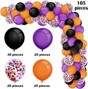 img 2 attached to Halloween Party Essentials: 105-Piece Balloon Set in Spooky Black, Orange, and Purple – Ideal for Decorations, Confetti Fun, and Atmosphere!