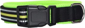 img 4 attached to 🐶 LMxGO Reflective Dog Collar: Soft Neoprene Padded, Breathable Nylon Pet Collar - Adjustable for Green, Medium-sized Dogs