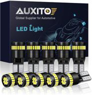 🔆 auxito 194 led light bulb 6000k white 168 2825 w5w t10 wedge 24-smd 3014 chipsets led replacement bulbs error free for automotive interior and exterior lights - pack of 10 logo