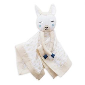 img 4 attached to 🦙 Lulujo Lovey Blankets: Unisex Security Blanket & Toy with Softest Breathable Cotton Muslin - 15"x15" Llama Design