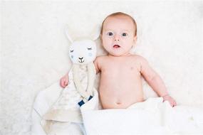 img 1 attached to 🦙 Lulujo Lovey Blankets: Unisex Security Blanket & Toy with Softest Breathable Cotton Muslin - 15"x15" Llama Design