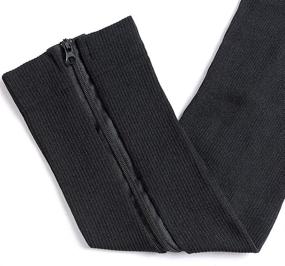img 3 attached to Compression Socks 3-Pair Set with Zipper, Graduated Compression, Knee High Length, Open Toe Design - Toeless Support Stockings