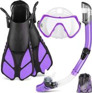 zeeporte snorkel set: premium adult snorkeling gear with panoramic view mask, trek fin, dry top snorkel + travel bags – perfect for lap swimming logo