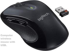 img 3 attached to 💼 Повысьте производительность рабочего места: Беспроводная мышь Logitech M510 в комплекте с эргономичной ковриком для мыши Vexko и гелевой опорой для запястья