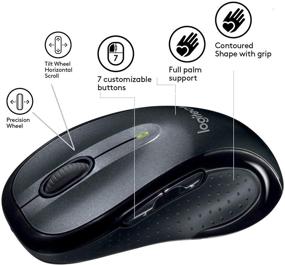 img 2 attached to 💼 Повысьте производительность рабочего места: Беспроводная мышь Logitech M510 в комплекте с эргономичной ковриком для мыши Vexko и гелевой опорой для запястья