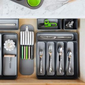 img 2 attached to Maximize Drawer Space with the madesmart Small Silverware Tray, Granite – Organize Cutlery Efficiently!