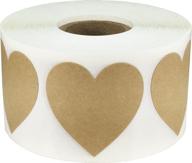 valentine's day crafting stickers - natural brown kraft heart design - 1.5 inch size - 500 self-adhesive stickers for scrapbooking and crafts logo