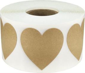 img 4 attached to Valentine's Day Crafting Stickers - Natural Brown Kraft Heart Design - 1.5 Inch Size - 500 Self-Adhesive Stickers for Scrapbooking and Crafts