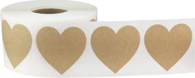 img 3 attached to Valentine's Day Crafting Stickers - Natural Brown Kraft Heart Design - 1.5 Inch Size - 500 Self-Adhesive Stickers for Scrapbooking and Crafts