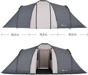 img 3 attached to Moon Lence 8-Person Waterproof Windproof Family Camping Tent with Divided Curtain, Separated 2 Rooms and Double Layer. Portable and includes Carry Bag for Outdoor Adventures.