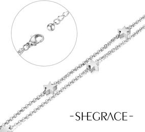 img 3 attached to Women's Beach Casual Anklet Bracelet with Sweetiee Star Double Chain Charms in Rose Gold