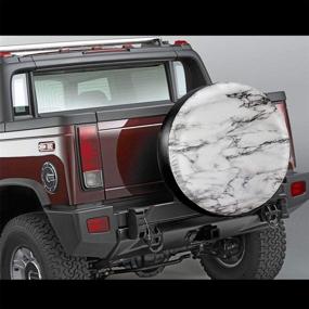 img 3 attached to 🔲 Black Marble Waterproof Dust-Proof UV Sun Spare Tire Cover - Ideal for Jeeps, Trailers, RVs, SUVs, and More - Available in 14, 15, 16, and 17 Inch Sizes