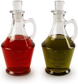 img 4 attached to 🍾 Set of 2 Circleware Yorkshire Glass Olive Oil and Vinegar Dispenser Bottles, 9.5 oz, with Glass Caps