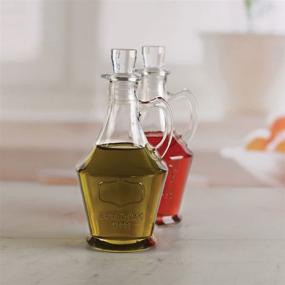 img 2 attached to 🍾 Set of 2 Circleware Yorkshire Glass Olive Oil and Vinegar Dispenser Bottles, 9.5 oz, with Glass Caps