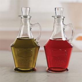 img 3 attached to 🍾 Set of 2 Circleware Yorkshire Glass Olive Oil and Vinegar Dispenser Bottles, 9.5 oz, with Glass Caps