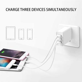 img 2 attached to 🔌 AYNKH 3Pack 2.4A 3-Port USB Wall Charger for iPhone, iPad, Galaxy, LG, Nexus and More