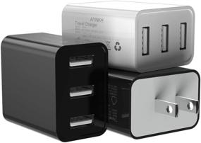 img 4 attached to 🔌 AYNKH 3Pack 2.4A 3-Port USB Wall Charger for iPhone, iPad, Galaxy, LG, Nexus and More