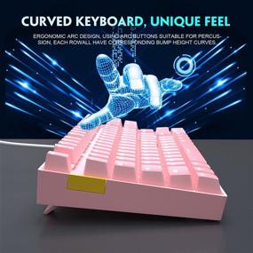img 3 attached to 🎮 Enhance Gaming Experience: Pink Mechanical Keyboard with Blue Switch, MageGee MK-Star LED White Backlit TKL Keyboard - 87 Keys, Ideal for Windows Laptop Gaming PC