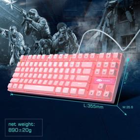 img 2 attached to 🎮 Enhance Gaming Experience: Pink Mechanical Keyboard with Blue Switch, MageGee MK-Star LED White Backlit TKL Keyboard - 87 Keys, Ideal for Windows Laptop Gaming PC