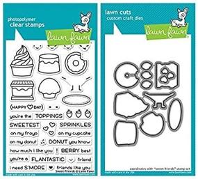 img 1 attached to 🌸 Lawn Fawn Sweet Friends Stamp and Die Set - Bundle of 2 Items: A Perfect Combo for Crafters