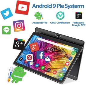 img 2 attached to 10 Inch Android 9 Tablet with HD Display, Dual Sim, Quad Core, 32GB ROM /128 GB Expandable, 3G Phone Call, WiFi, Bluetooth, Dual Camera, GPS, IPS Touchscreen, GMS Google Certified Tablet PC (Black)